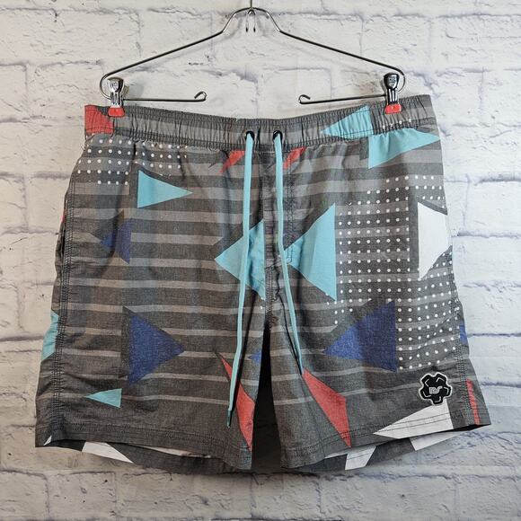 Hooey Board Shorts Mens XL Pool Beach Outdoor Casual Geometric Stretch - Picture 1 of 6